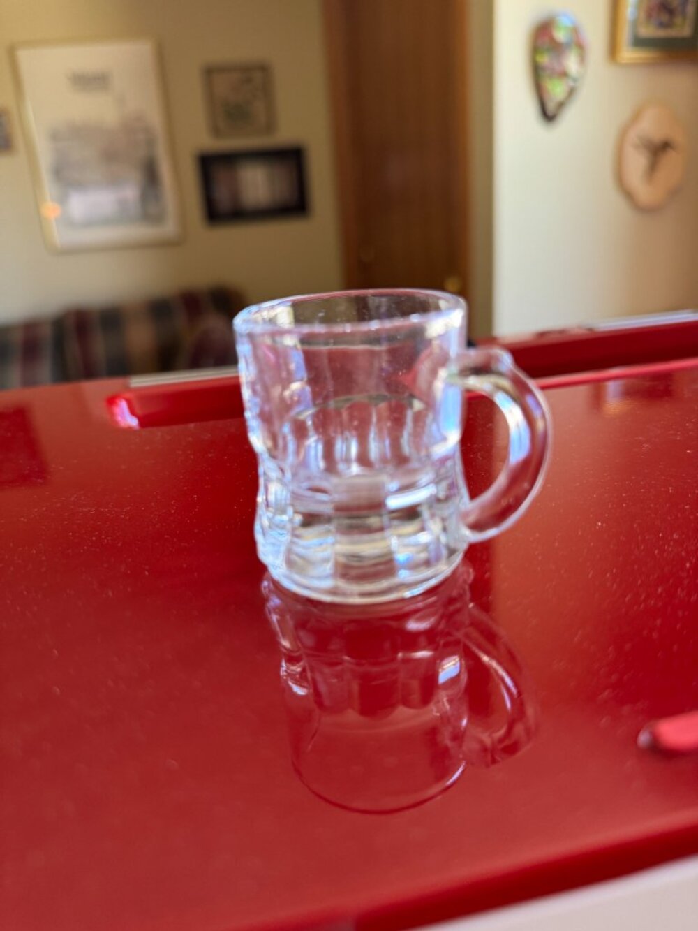 Vintage Federal Glass Clear Beer Stein Mini Mug Shot Glass Toothpick Holder USA